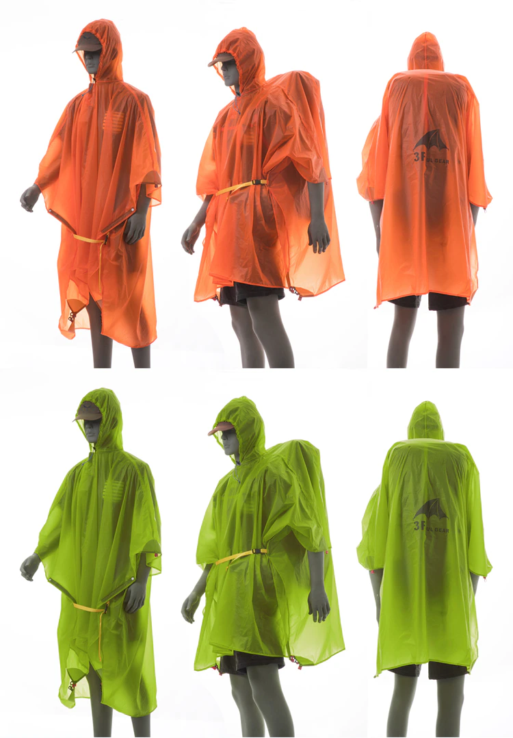Cheap Goat Tents 3F Ul Gear Ultralight 15D Nylon Rain Jacket Hiking Cycling Raincoat Outdoor Camping Mini Tarp Multifunction Sun Shelter Tarp Tents 